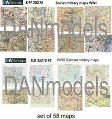 Paper topographic maps 1/35 German and Soviet of the Second World War, newspapers 58 pieces DАN Models 35218