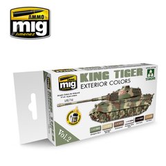 Набір акрилових фарб Кольори екстерьєру Королівський тигр King Tiger Exterior Colors (Special TAKOM Edition) Ammo Mig 7166
