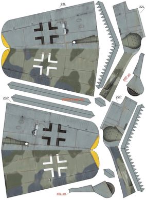 Paper model 1/33 German fighter-bomber Focke-Wulf FW-190F-8 WAK 3/21