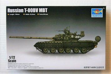 Сборная модель 1:72 танк T-80BV MBT Trumpeter 07145
