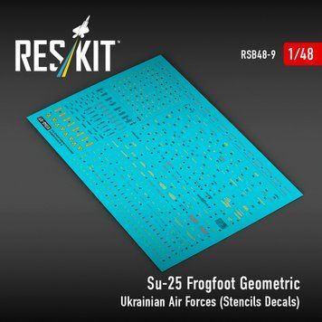 Декалі 1:48 для Су-25 "Frogfoot" Geometric Повітряних сил України Reskit RSB48-0009