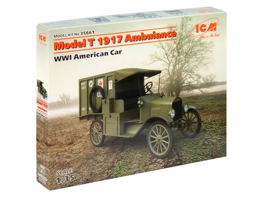 Сборная модель 1/35 Модель T 1917, Американский санитарный автомобиль 1 Мировая война ICM 35661