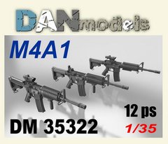 Збірна модель 1/35 автомат M4A1 (12 шт.) 3D DAN Models 35322