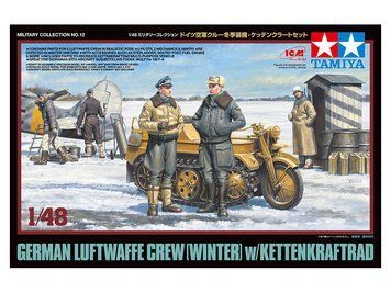 Сборная модель 1/48 Немецкий экипаж Люфтваффе с Кеттенкрафтрадом Tamiya 32412