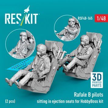 Фигуры 1:48 пилоты Rafale B сидят в катапультных креслах для комплекта HobbyBoss (2 шт.) Reskit RSF48-0165
