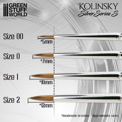 Kolinsky SILVER SERIES (S) Green Stuff World 12057 Brush Set