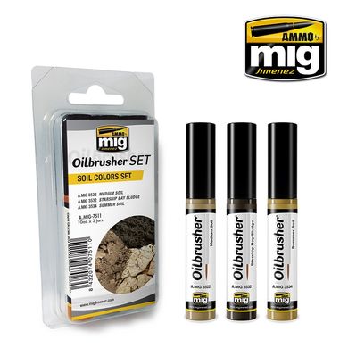 Набор маркеров для имитации потеков грязи. Цвета почвы (Soil Colors) Ammo Mig 7511