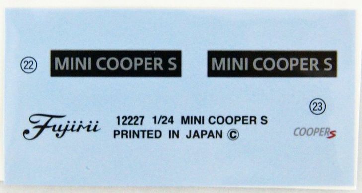Сборная модель 1/24 автомобиль Mini Cooper S Fujimi 12663