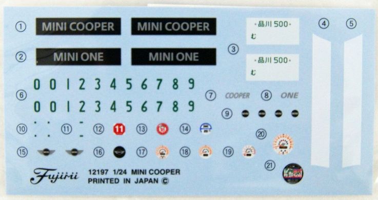 Сборная модель 1/24 автомобиль Mini Cooper S Fujimi 12663