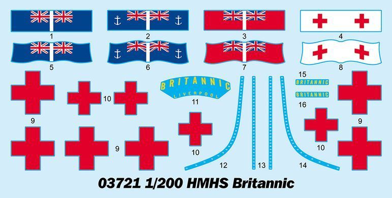 Assembly model 1:200 ship HMHS Britannic Trumpeter 03721