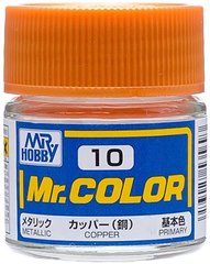 Нитрокраска Mr. Color solvent-based (10 ml) Copper metallic/медь металлик C10 Mr.Hobby C10