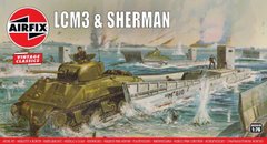 Збірна модель 1/76 десантний катер LCM3 & танк Sherman A4 M2 Tank Airfix A03301V