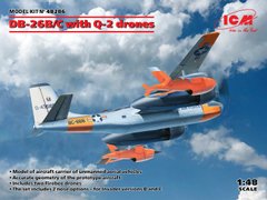 Assembled model 1/48 DB-26B/C aircraft with Q-2A Firebee drones ICM 48286