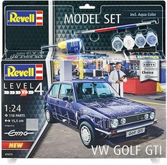 Стартовий набір 1/24 для моделізму автомобіля Model Set VW Golf Gti "Builders Choice" Revell 67673