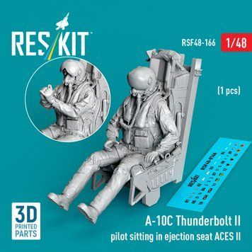 Фигура 1:48 пилот A-10C Thunderbolt II сидит в катапультном кресле ACES II (1 шт.) Reskit RSF48-0166