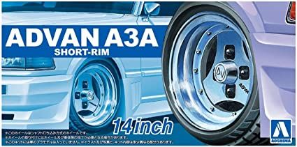 Комплект колес 1/24 Advan A3A Short-Rim 14 inch Aoshima 05546, Нет в наличии