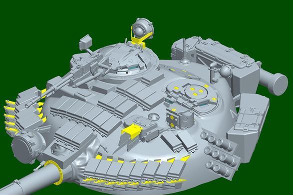 Збірна модель 1:35 бойовий танк Т-72 &laquo;Урал&raquo;, оснащений бронею &laquo;Контакт 1&raquo; Trumpeter 09602