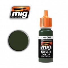 Акрилова фарба Оливково-зелений RAL 6003 (Olivgrün Opt. 1) Ammo Mig 0001