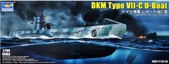 Сборная модель 1/144 подлодка DKM Type VII-C U-Boat Trumpeter 05912