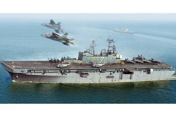 Assembled model 1:700 ship LHD-7 USS Iwo Jima Hobby Boss 83408