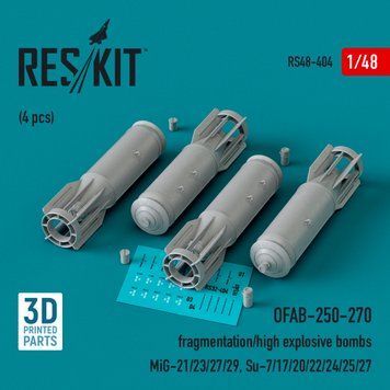 Масштабна модель 1:48 осколково-фугасні бомби OFAB-250-270 (4 шт.) Reskit RS48-0404