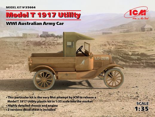 Збірна модель 1/35 Модель Т 1917 р., Автомобіль австралійської армії 1 Світової Війни ICM 35664