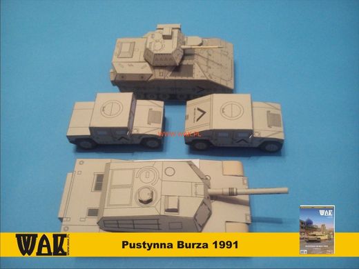 Paper model 1/50 models of vehicles used by the United States during the operation "Storm in p