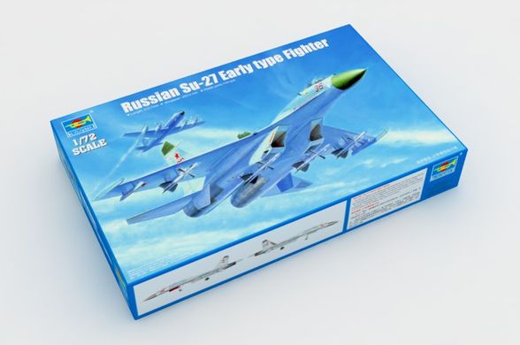 Сборная модель 1/72 истребитель противовоздушной обороны Су-27 Фланкер раннего типа Trumpeter 01661