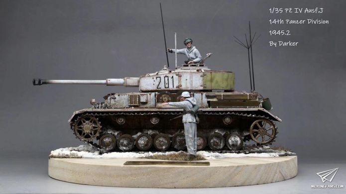 Assembled model 1/35 tank Pz.Beob.Wg. IV Ausf. J w/Commander&Infantry Border Model BT-006