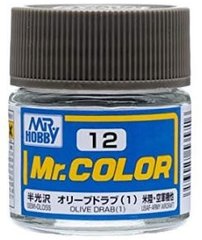 Nitro paint Mr.Color solvent-based (10 ml) Olive Drab 1 semigloss USAF Army Aircraft/olive-cor