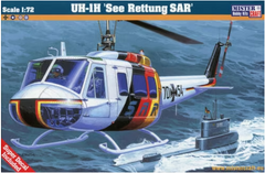 Assembled model 1/72 helicopter UH-1H See Rettung SAR MisterCraft D-81