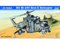 Сборная модель 1/35 вооруженный вертолет Ми-24 «Лань» Mil Mi-24V Hind-E Helicopter Trumpeter 05103