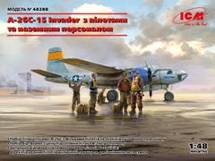 Prefab model 1/48 aircraft A-26S-15 Invader with pilots and ground crew ICM 48288