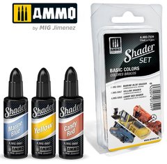 A set of paints for applying shadows Shader Set Basic Colors Ammo Mig 7329