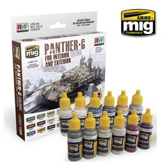Набір акрилових фарб PANTHER-G для інтер'єру та екстер'єру PANTHER-G Colors Set for Interior and Exterior Set Ammo Mig 7174