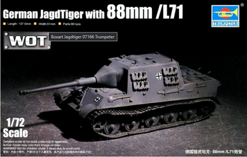 Сборная модель 1:72 танк German Jagdtiger 88mm L/71 Trumpeter 07166