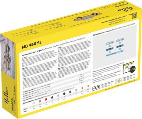 Assembly model 1:43 car MB 450SL Heller 80171