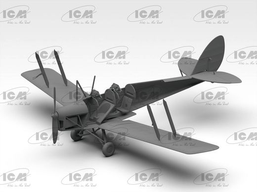 Assembled model 1/32 aircraft D.H. 82A Tiger Moth, British trainer ICM 32035