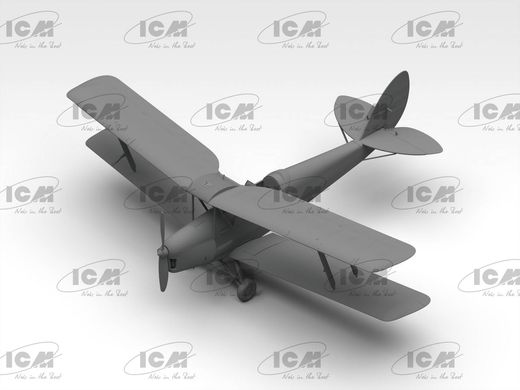Сборная модель 1/32 самолет D.H. 82A Tiger Moth, Британский учебный самолет ICM 32035