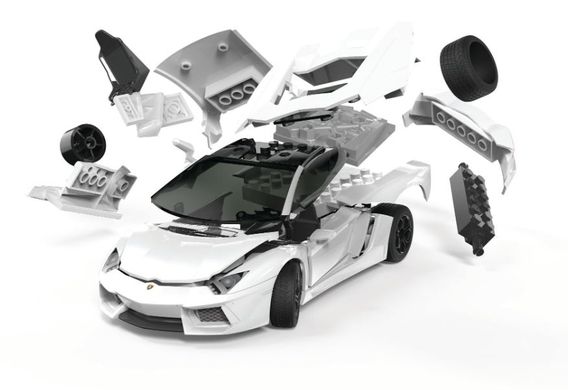 Збірна модель конструктор суперкар Lamborghini Aventador білий QUICKBUILD Airfix J6019