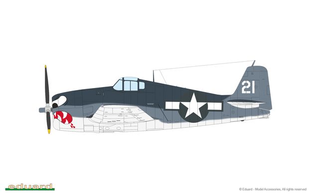 Збірна модель 1/48 винищувач США F6F-3 Hellcat Weekend edition Eduard 84194