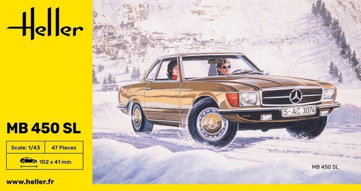 Assembly model 1:43 car MB 450SL Heller 80171