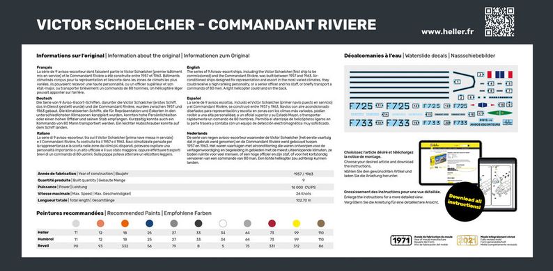 Збірна модель 1/400 фрегат Victor Schoelcher Commandant Riviere Стартовий набір Heller 57015