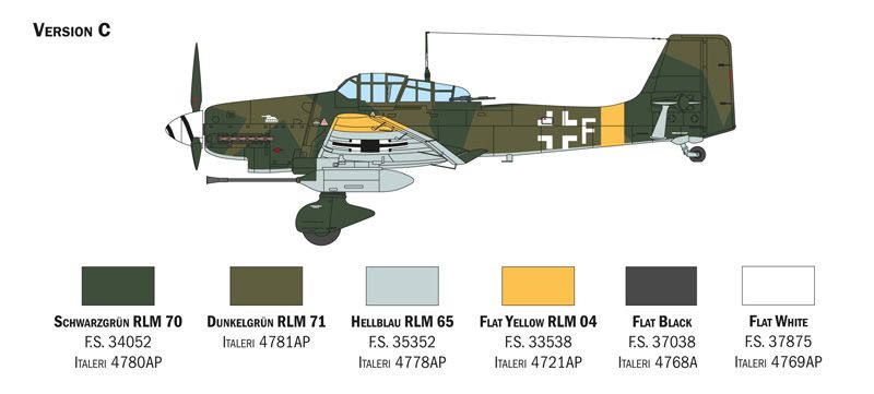 Сборная модель 1/48 самолет Ju 87 G-1 Stuka Kanonenvogel Italeri 2830