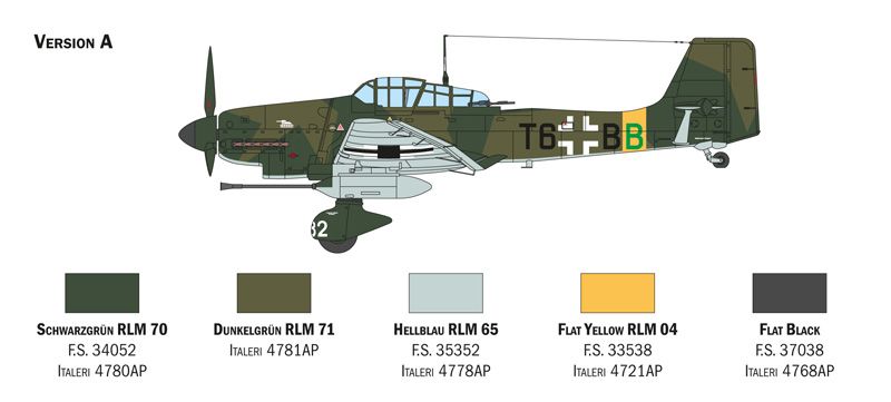 Збірна модель 1/48 літак Ju 87 G-1 Stuka Kanonenvogel Italeri 2830