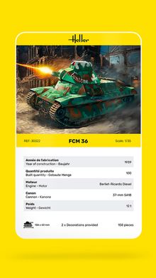 Сборная модель 1/35 французский легкий пехотный танк FCM 36 Heller 30322