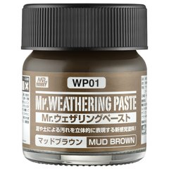 Паста без запаху для імітації бруду Weathering Paste Mud Brown (40ml) Mr.Hobby WP01
