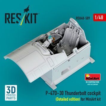 Масштабна модель 1:48 кабіна P-47D-30 Thunderbolt (детальна версія) для набору MiniArt 3D Reskit RSU48-0589