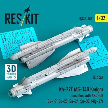 1:32 scale model of the Kh-29T missile (AS-14B Kedge) with AKU-58 (2 pcs.) Reskit RS32-0601