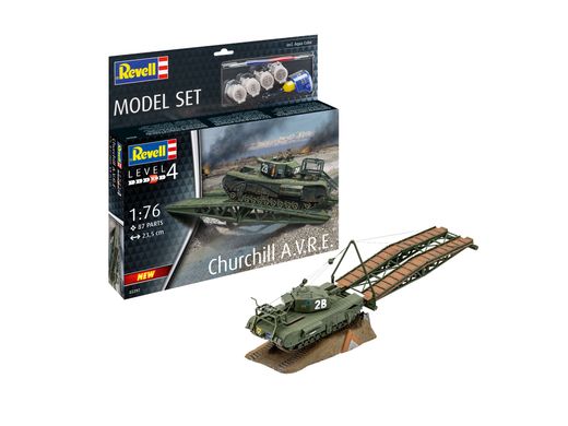 Assembled model 1/76 tank Churchill A.V.R.E. Revell 63297